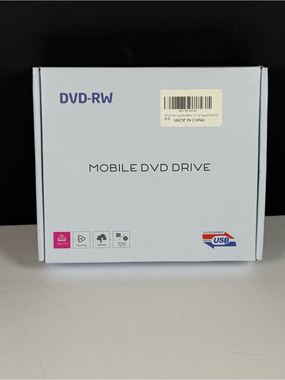 VikTck Silver External CD DVD RW Mobile Drive USB-C Mac PC